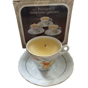 Houbigant Porcelain Lily Chantilly Perfumed Candle Cup Saucer